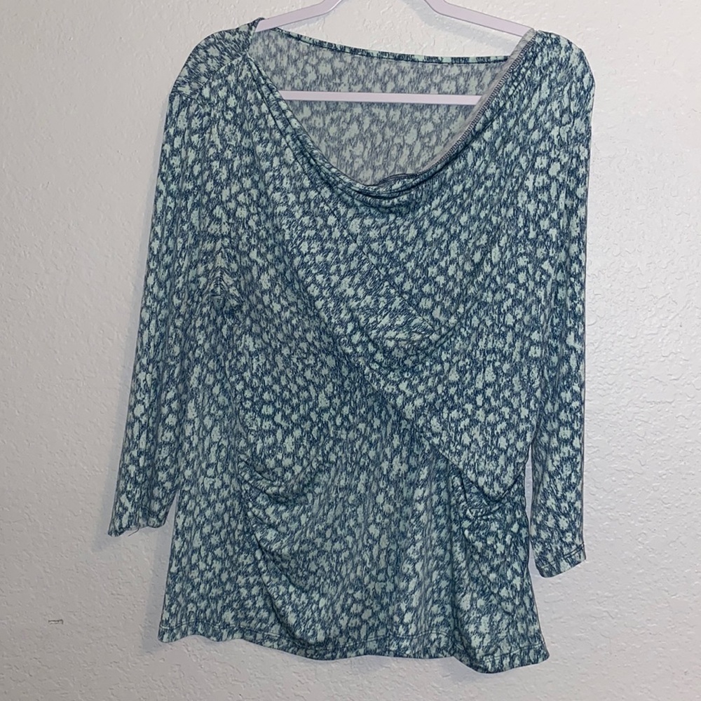 Blue and Teal Long Sleeved Blouse.